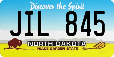 ND license plate JIL845
