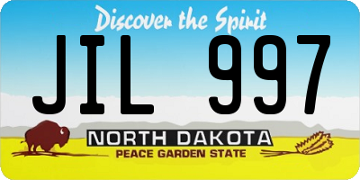 ND license plate JIL997