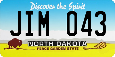 ND license plate JIM043