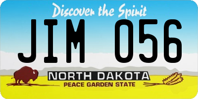ND license plate JIM056