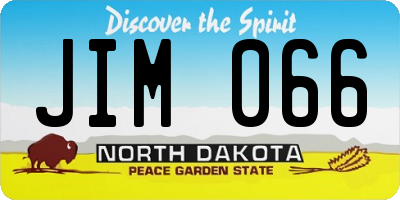 ND license plate JIM066