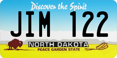 ND license plate JIM122