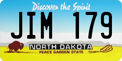 ND license plate JIM179