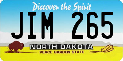 ND license plate JIM265