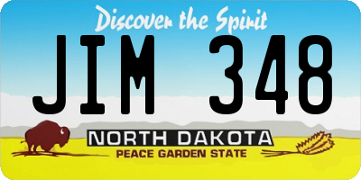 ND license plate JIM348