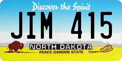 ND license plate JIM415