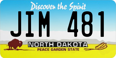 ND license plate JIM481