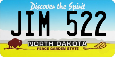 ND license plate JIM522