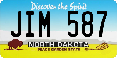 ND license plate JIM587