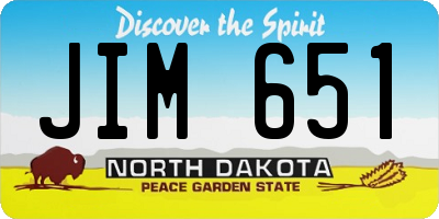 ND license plate JIM651