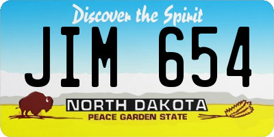 ND license plate JIM654