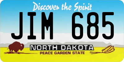 ND license plate JIM685