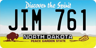 ND license plate JIM761