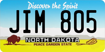 ND license plate JIM805
