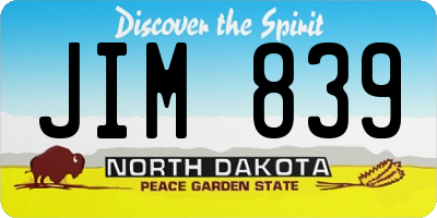 ND license plate JIM839
