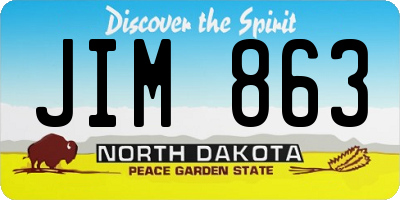 ND license plate JIM863
