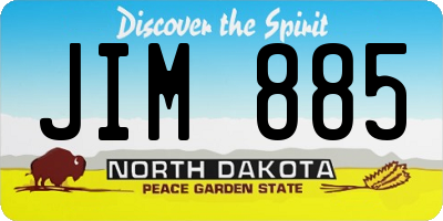 ND license plate JIM885