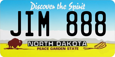 ND license plate JIM888