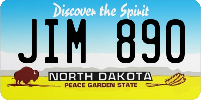 ND license plate JIM890