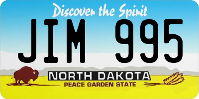 ND license plate JIM995