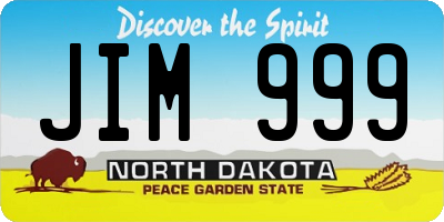 ND license plate JIM999
