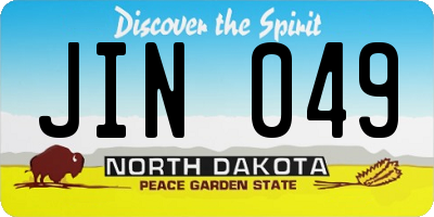 ND license plate JIN049