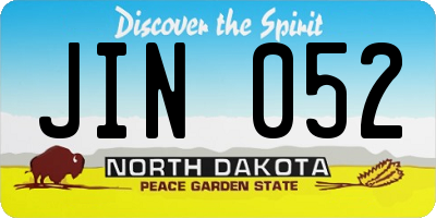 ND license plate JIN052