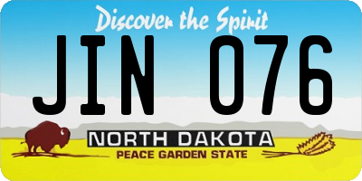 ND license plate JIN076