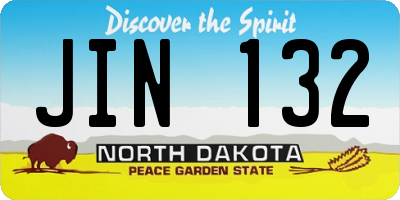ND license plate JIN132