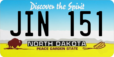 ND license plate JIN151