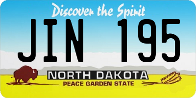 ND license plate JIN195