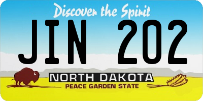 ND license plate JIN202