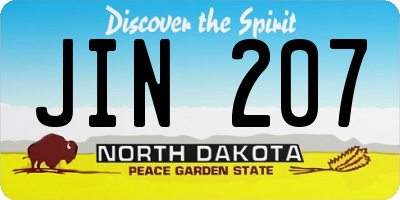 ND license plate JIN207