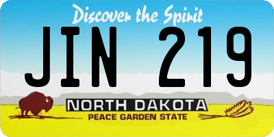 ND license plate JIN219