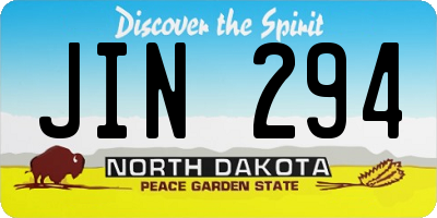 ND license plate JIN294