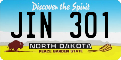 ND license plate JIN301