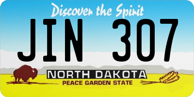 ND license plate JIN307