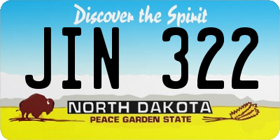 ND license plate JIN322