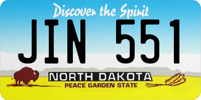 ND license plate JIN551