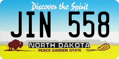 ND license plate JIN558