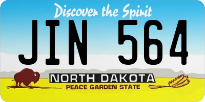 ND license plate JIN564