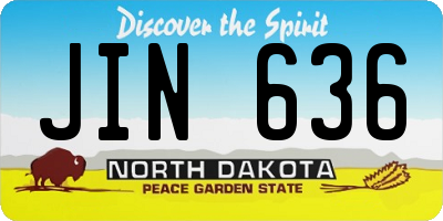 ND license plate JIN636