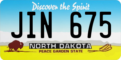ND license plate JIN675