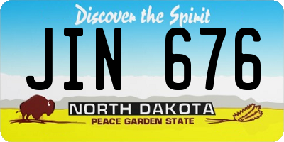 ND license plate JIN676
