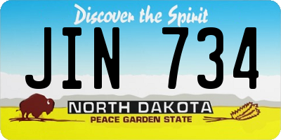 ND license plate JIN734