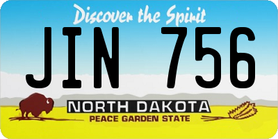 ND license plate JIN756