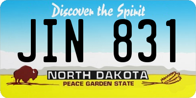 ND license plate JIN831