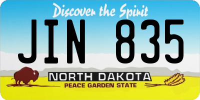 ND license plate JIN835