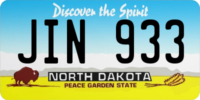 ND license plate JIN933