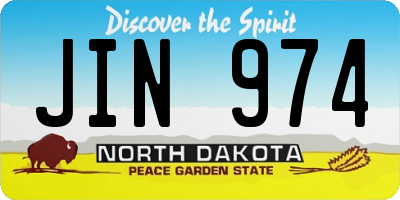 ND license plate JIN974